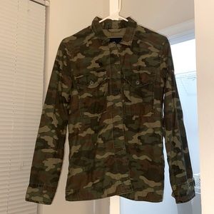 American Eagle “NAH” broken heart camouflage jacket.